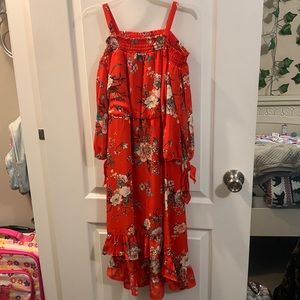 Really cute red dress from belk, size 12 and cute flower pattern.